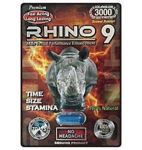 RHINO 9 3000 Natural Sexual Performance Enhancement Stamina Men 12 Pills Packs ...