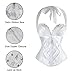 Charmian Women's Burlesque Fashion Satin Halter Boned Zipper Bustier Corset Top