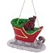 dachshund16 - Red Dachshund Sleigh Christmas Ornament