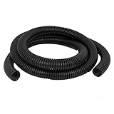 uxcell コルゲートチューブ　プラスチック製チューブ　ブラック 28mm外径 2M長さ