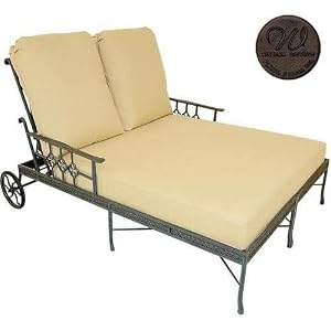 Windham Castings Provence Tailored Back Double Chaise Lounge Frame Only, Bronze by Windham Castings