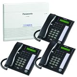 Panasonic KX-TA824 Phone System & 3 KX-T7731 Black Telephones