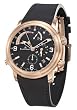 Blancpain 2841-36B30-64B Leman Black Dial Rubber Men's Automatic Alarm, Two Time Zones Watch