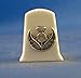 Porcelain China Collectable Thimble -- Antique Silver Scotland Thistle with Free Gift Box