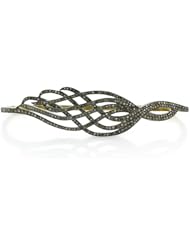 Diamond Pave Palm Bracelet 18kt Yellow Gold Designer Silver Jewelry
