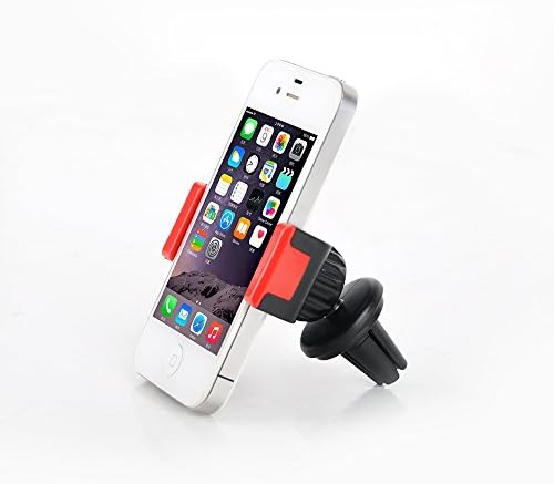 Car Mount, Nexcon Universal Smartphone Air Vent Car Mount Holder for iPhone 6, 6 plus 5S 5C 5 4S Samsung Galaxy S6 Edge S5 S4 S3 Note 4 3, HTC One New M8 M7, LG G3, All Other Smartphones, Red/Black
