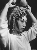 Sung Dynasty Leading Actress Wang Kum Oi Holding Her Head Gear During the Live Performance Photographic Poster Print by Howard Sochurek, 18x24