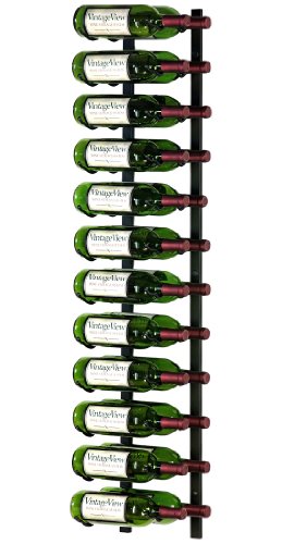 See VintageView 24 Bottle Wall Mounted Metal Wine Rack (2 Deep - Black)