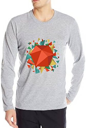 IMAXcoup Triangles Watercolors Creative Rock Style Loose Fit Cooling Long Sleeve Mens T-shirt Size L