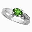 14K White Gold Tsavorite (Green Garnet) Ring