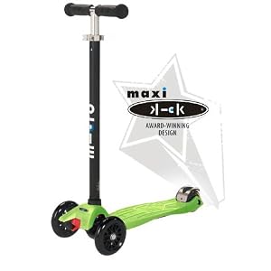 maxi kick Scooter  LIME GREEN with T-Bar Steering, Winner of the Oppenheim Toy Portfolio... by Kickboard� Scooters micro�