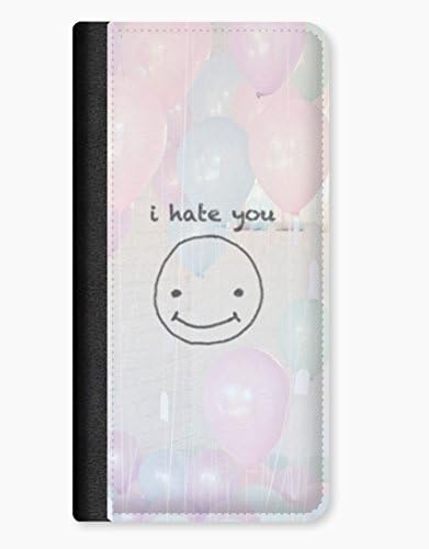 I Hate You Smiley Beautiful Pastel Balloons Design iPhone 5c Leather Flip Case