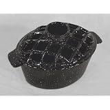 Classic Lattice Top Woodstove Steamer Mister Humidifier - Porcelain coated Cast Iron - BLACK w SPECKLES by Aiden's Hearth