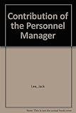 The contribution of the personnel manager