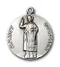 Sterling Silver St. Stephen Pendant with Stainless Silver Heavy Curb Chain 24 inch