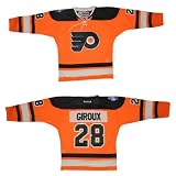 Boys NHL Philadelphia Flyers Giroux #28 Hockey Jersey / Sweater with Embroidered Logo & Numbers - Orange & Black(Size: S/M )