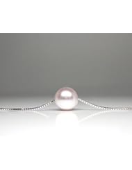 HinsonGayle AAA Gem Collection 10.0-10.5mm White Cultured Pearl Solitaire Necklace (Sterling Silver, 18")