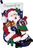 Dimensions Felt Applique Christmas Stocking Kit A VISIT WITH SANTA