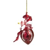 Arkansas Razorbacks NCAA Striped Acrylic Football Snowman Ornament (2.75)