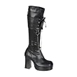 3 3/4 Inch Trendy Black Knee Boot With D-Ring Chain Gothic Shoe