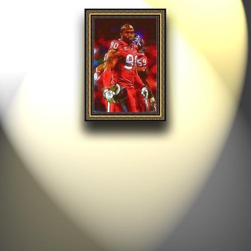 Completely Handpainted American Football Sport Painting, Custom Order FL7188, Oil on Canvas, with Option to Paint Jerry, Brett & Co. from Any Other Favorite Photograph or Picture, Unframed, Size 14'' x 21