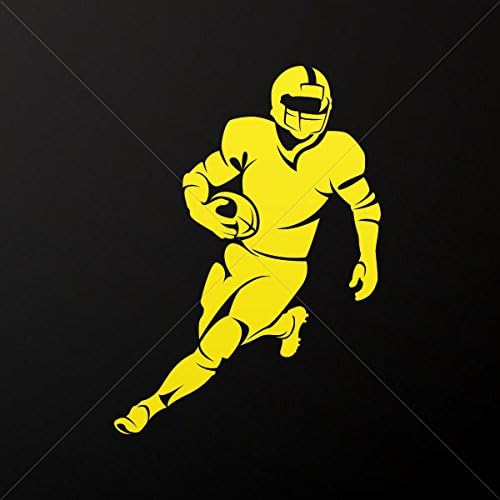 Decal Stickers Football Player Decoration Waterproof Racing Vehicle Ta Yellow (10 X 8 In)