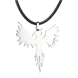 StainlessSteelPhoenixPendantw/LeatherCord