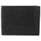 Boston Traveler Croc Print Italian Leather Slim Wallet - Black