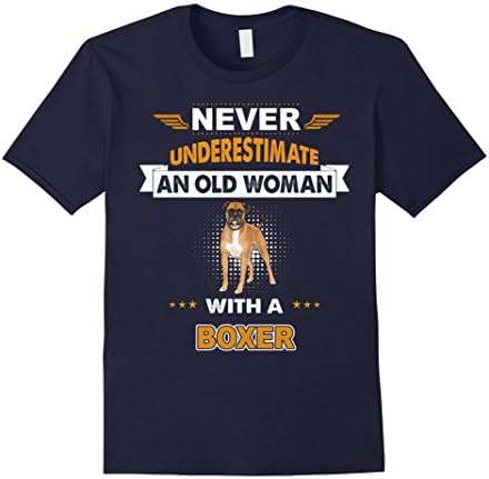 Men's An Old Woman With Boxer T-Shirt XL Navy