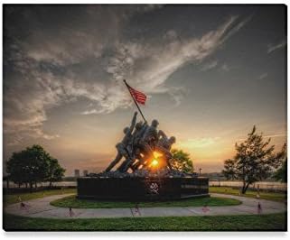 Christmas Decor USMC United States Marine Corps Marines Semper Fi Oil Painting Canvas Print Wall Art for Home Decoration(20x16inch)