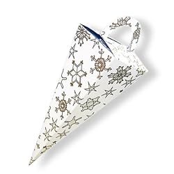 Gold Snowflakes - Icicle Shaped Favor Boxes (set of 6)