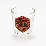 Pulp Gamer D20 Shot glass with 1 facing out