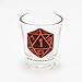 Pulp Gamer D20 Shot glass with 1 facing out