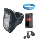 Black Armband for Microsoft Zune HD with Armband Armlength of 14.6 Inch + Screen Protector + Zune HD Wall Charger + Wristband