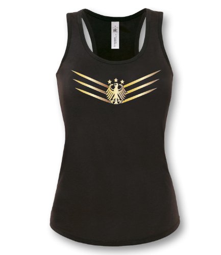 Luckja Damen Tanktop EM 2016 Deutschland Trikot Gold Edition