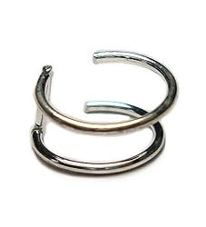 Double Ring Sterling Silver Ear Cuff