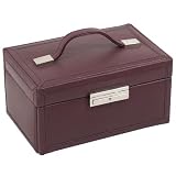 Bordeaux colored leather jewelry box by Wolf Designs