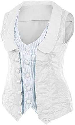 Replay Shops SPRING Women Woven Vest, WHITE, Medium