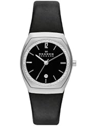 Skagen Classic Charlotte Three-Hand Leather Watch - Black Skw2119