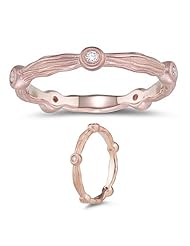 0.06 Cts Diamond Ring in 14K Pink Gold