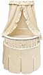 Badger Basket Elite Oval Baby Bassinet, White with Ecru Waffle Badger Basket Elite Oval Baby Bassinet, White with Ecru Waffle