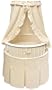 Badger Basket Elite Oval Baby Bassinet, White with Ecru Waffle