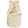Badger Basket Elite Oval Baby Bassinet, White with Ecru Waffle