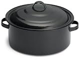 Bene Casa Enamel Casserole/Budinera, 5.7QT (Black)