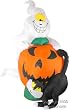 8ft Inflatable Pumpkin with Ghost & Black Cat Image of 8ft Inflatable Pumpkin with Ghost & Black Cat