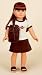 Embroidered Top with Brown Corduroy Skirt. COMPLETE Outfit with Shoes! Fits 18