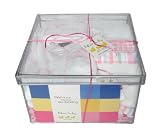 Noa Lily Medium Layette Gift Basket, Pink Toile, 6 Months