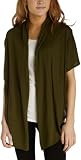Kensie Girl Junior's Cotton Short Sleeve Cardigan,Safari
Green,Large