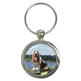 Basset Hound Key Chain (Round)