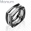 Solid Titanium with IP Black Squared with Bolts Ring